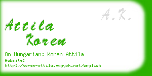 attila koren business card